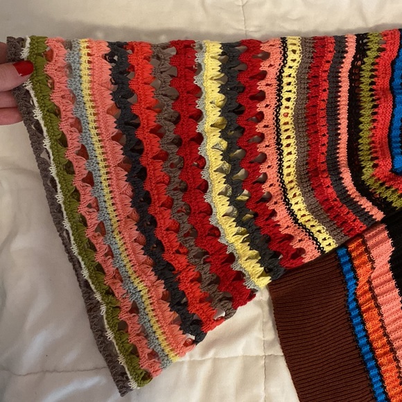 Free People rainbow cropped sweater size Small - Picture 4 of 5
